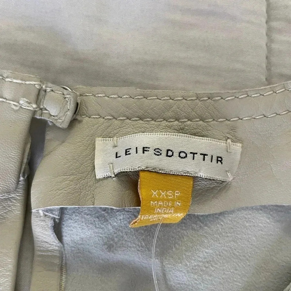Anthropologie Leifsdottir beige eyelit leather top - Picture 5 of 13